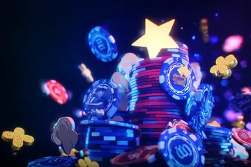 A bright, atmospheric shot of casino chips and bonus elements symbolizing special app-only rewards at 2777DET.